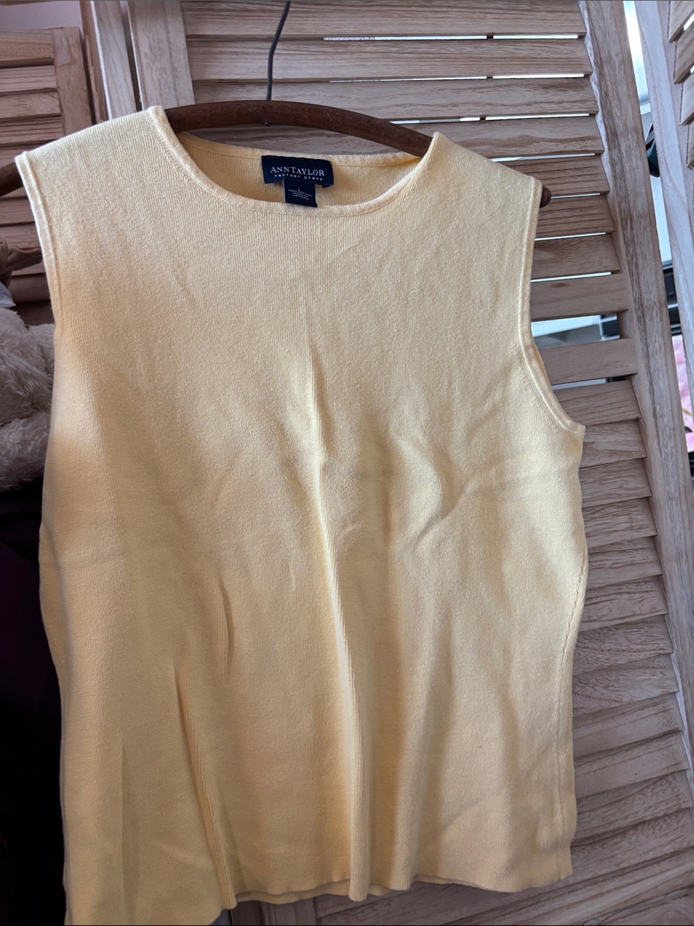 Ann Taylor Sleeveless Knit Shell Top - Yellow Large